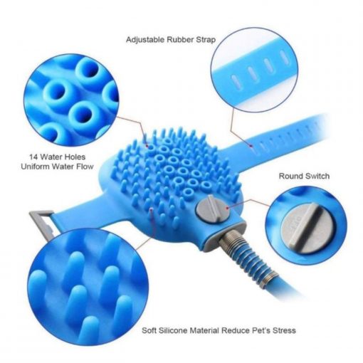 FocusPet Shower Brush for Cats and Dogs Indoor and Outdoor Grooming Tool