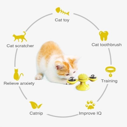 FocusPet Windmill Cat Scratching Play Toy With Catnip