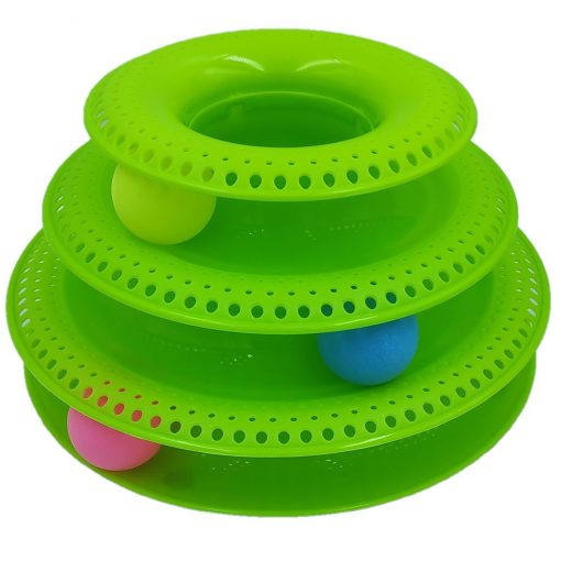 FocusPet Cat Tower Track Toy 3 Tier Interactive Pet Ball Entertainment