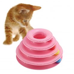 FocusPet Cat Tower Track Toy 3 Tier Interactive Pet Ball Entertainment
