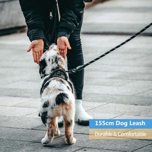FocusPet Reflective Nylon Dog Traction Braided Rope Dog Leash