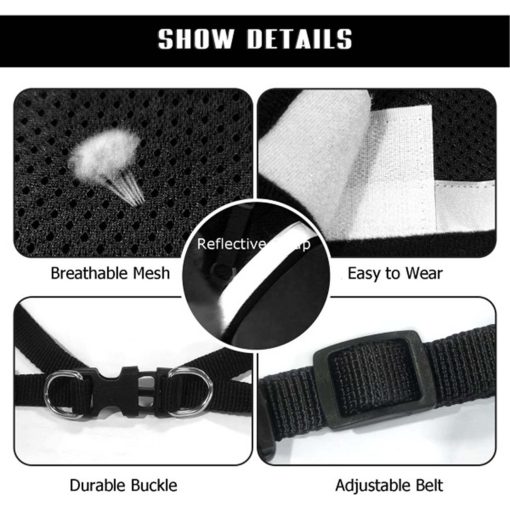 FocusPet Small Adjustable Reflective Soft Padding Dog Pet Vest Harness