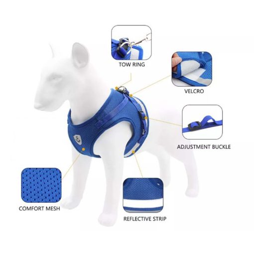 FocusPet Large Adjustable Reflective Soft Padding Dog Pet Vest Harness